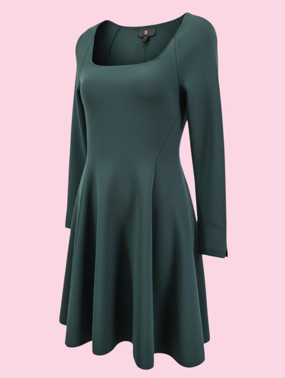 BANANA REPUBLIC Square Neck Fit & Flare Knit Sweater Dress Green, Size M